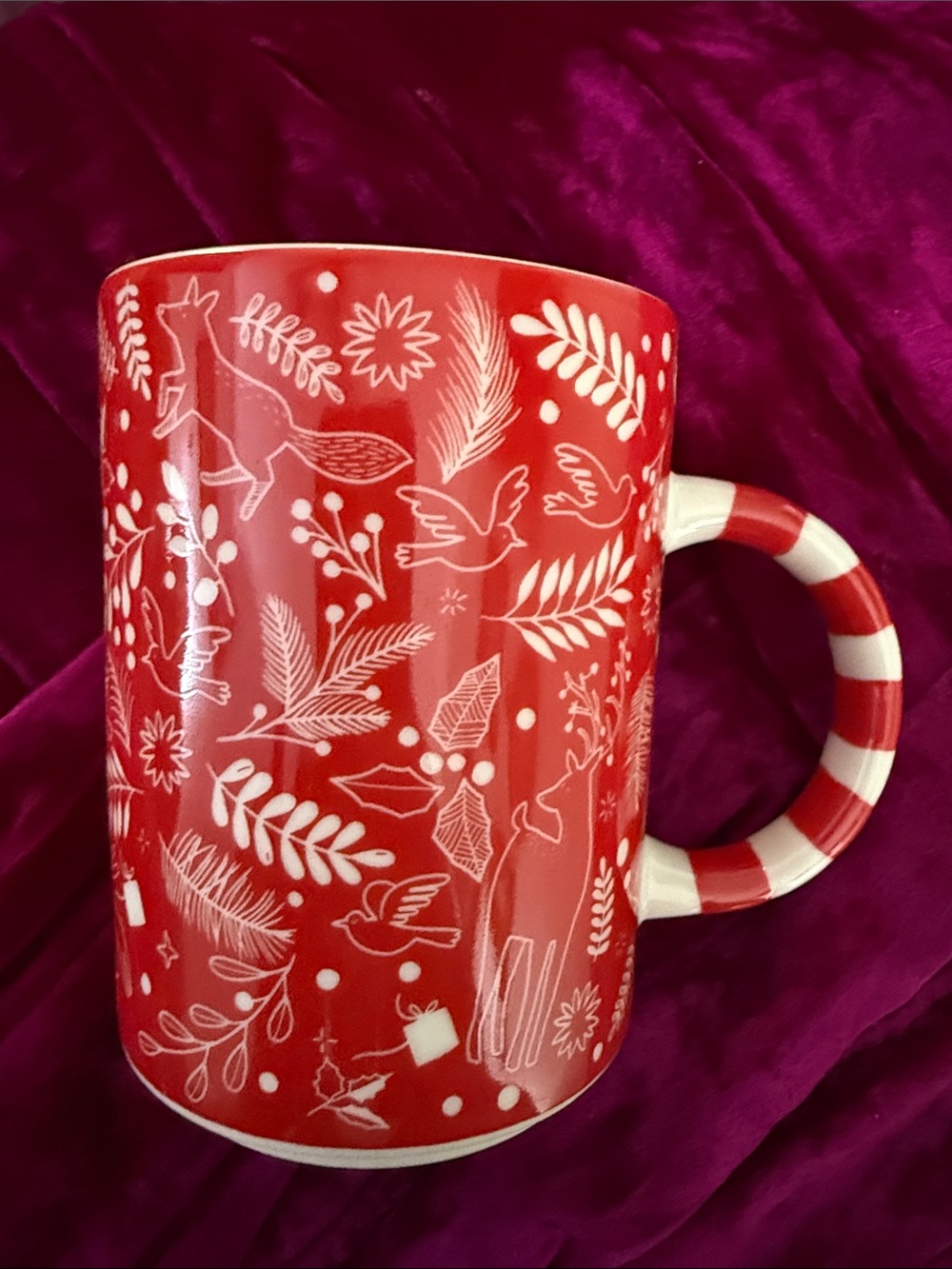 Starbucks Holiday Mug- Red with WhiteFolk Pattern - Picture 2 of 4